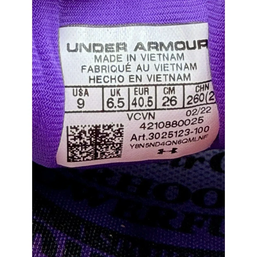 Under Armour Blur Smoke MC Football Cleats Halo Gray Purple Womens 9 3025123-100